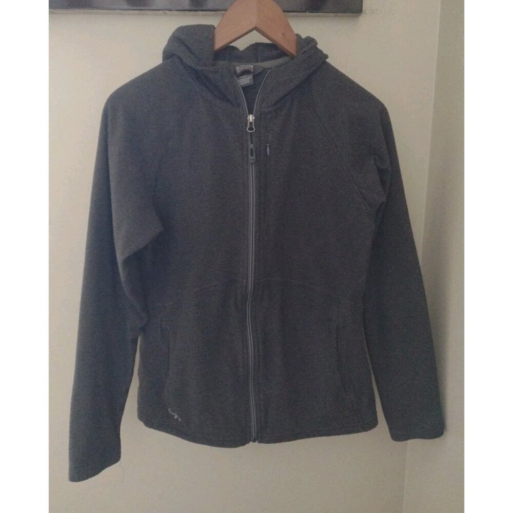 Outdoor Research Women's Dark Gray Full-Zip Hooded Fleece